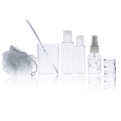 8pcs Kit Travel Bottles Easy Carring Set Leak Proof in Quality Carry On Toiletry Bag